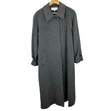Jones New York Grey Mohair Blend Long Coat Uk 16