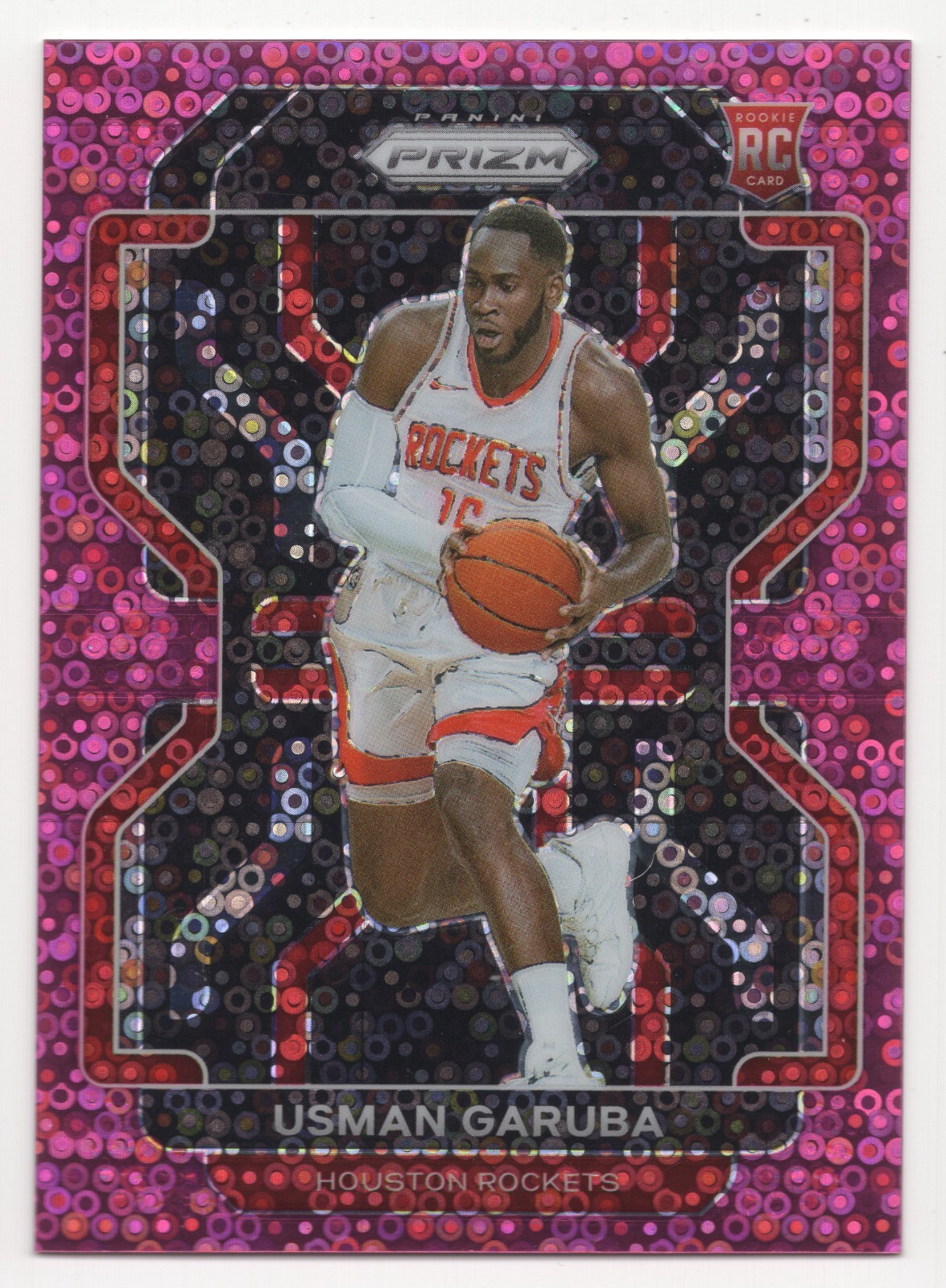 2021-22 Panini Prizm USMAN GARUBA #321 Pink Fast Break Prizm RC /50-Rockets