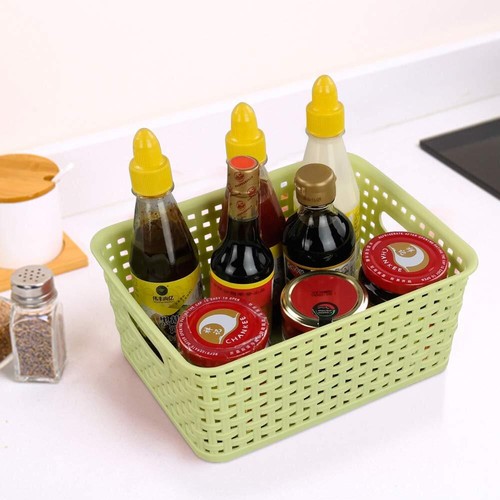 6 Pack Plastic Storage Baskets Storage Bins for Kitchen Office Bathroom - Picture 4 of 7