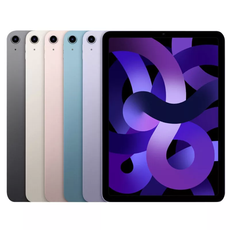 Apple iPad Air 5th Gen Wi-Fi, 10.9in - 64GB -  Gray|Pink|Purple|Blue|Starlight