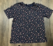 Lands End Women’s Short Sleeve Shirt Size Medium 10-12 Made In USA Vintage