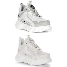 Buffalo CLD Chai Vegan Mesh Platform Lace Up Scarpe Da Donna In Bianco EU 36-41