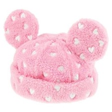 Japan Tokyo Disney Resort Limited Mickey Mouse Boa Cap Pink Heart Ears Hat 58cm