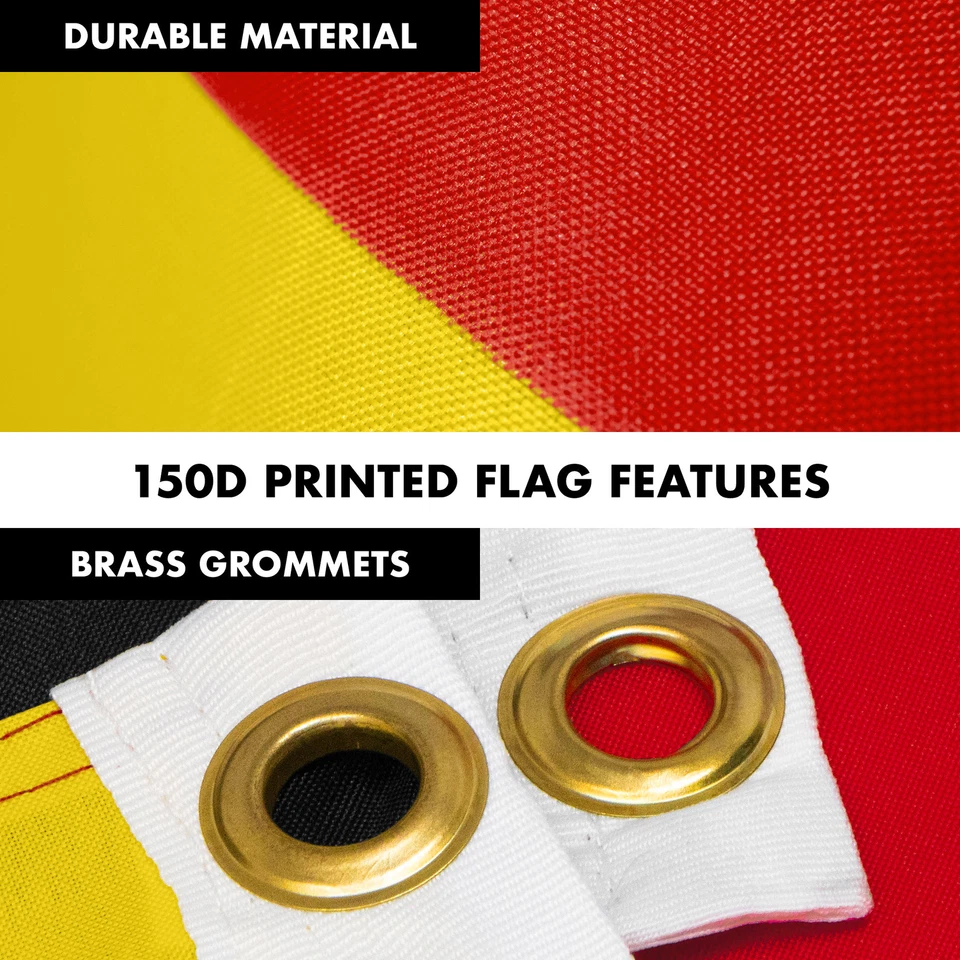 NOVO conjunto de bandeira e mastro da Alemanha G128, 6 pés poste preto e 3x5 pés bandeira 150D impressa - Imagem 4 de 4