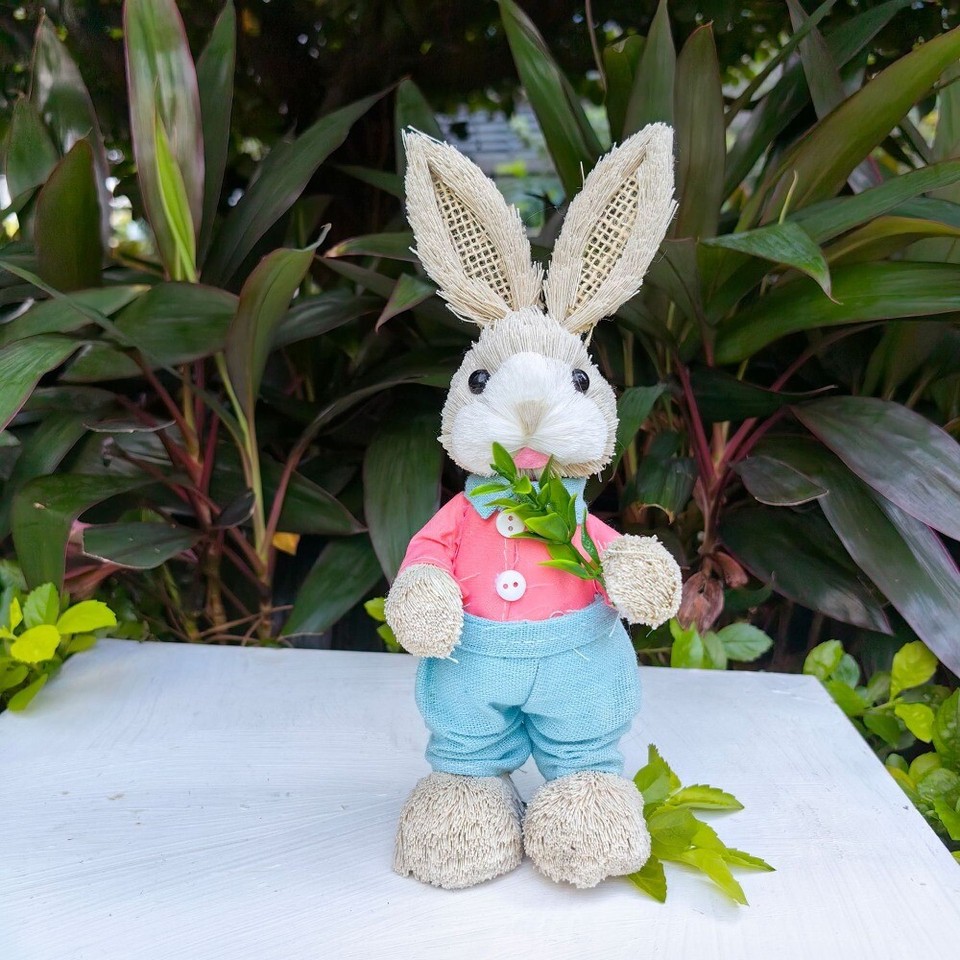 DIY Straw Rabbits Handmade Rabbit Statue Rabbit Straw Figures Party