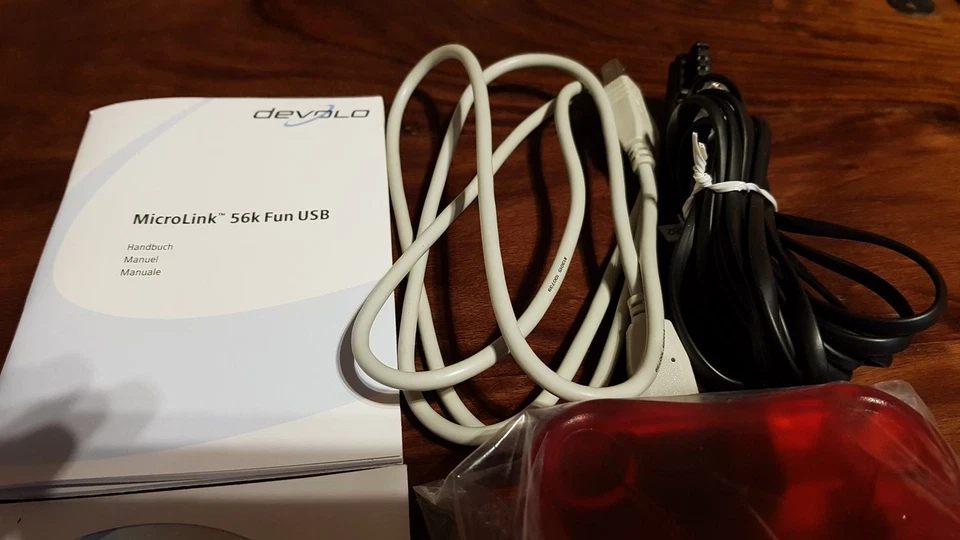 Devolo 1047 MicroLink 56k Fun USB Modem Rot Analoges System Treiber Tools OVP - Bild 4 von 4