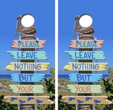 Leave Your Footprints Cornhole Board Wrap LAMINATED Decal Vinyl Sticker 4484