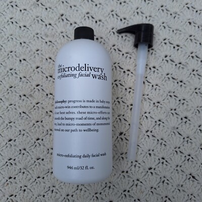 NEW Philosophy Microdelivery Exfoliating Daily Facial Wash 946ml/32 fl.oz + Pump