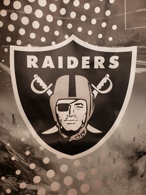 NFL Raiders Football Reusable Tote Shopping Bag Black/White/Gray Las Vegas