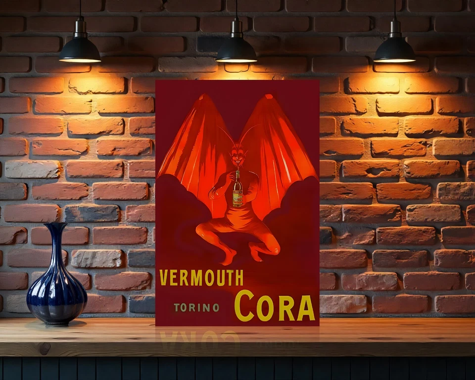 Vermouth Cora Red Devil & Bottle from Torino  Heavy Metal Sign – 24"x16" (60x40 - Image 3 of 4