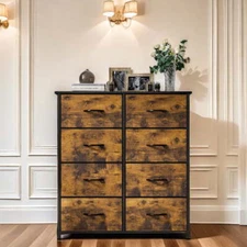 Uforic Drawer Dressers for Bedroom Fabric Chest of Drawer Storage Dressers Brown