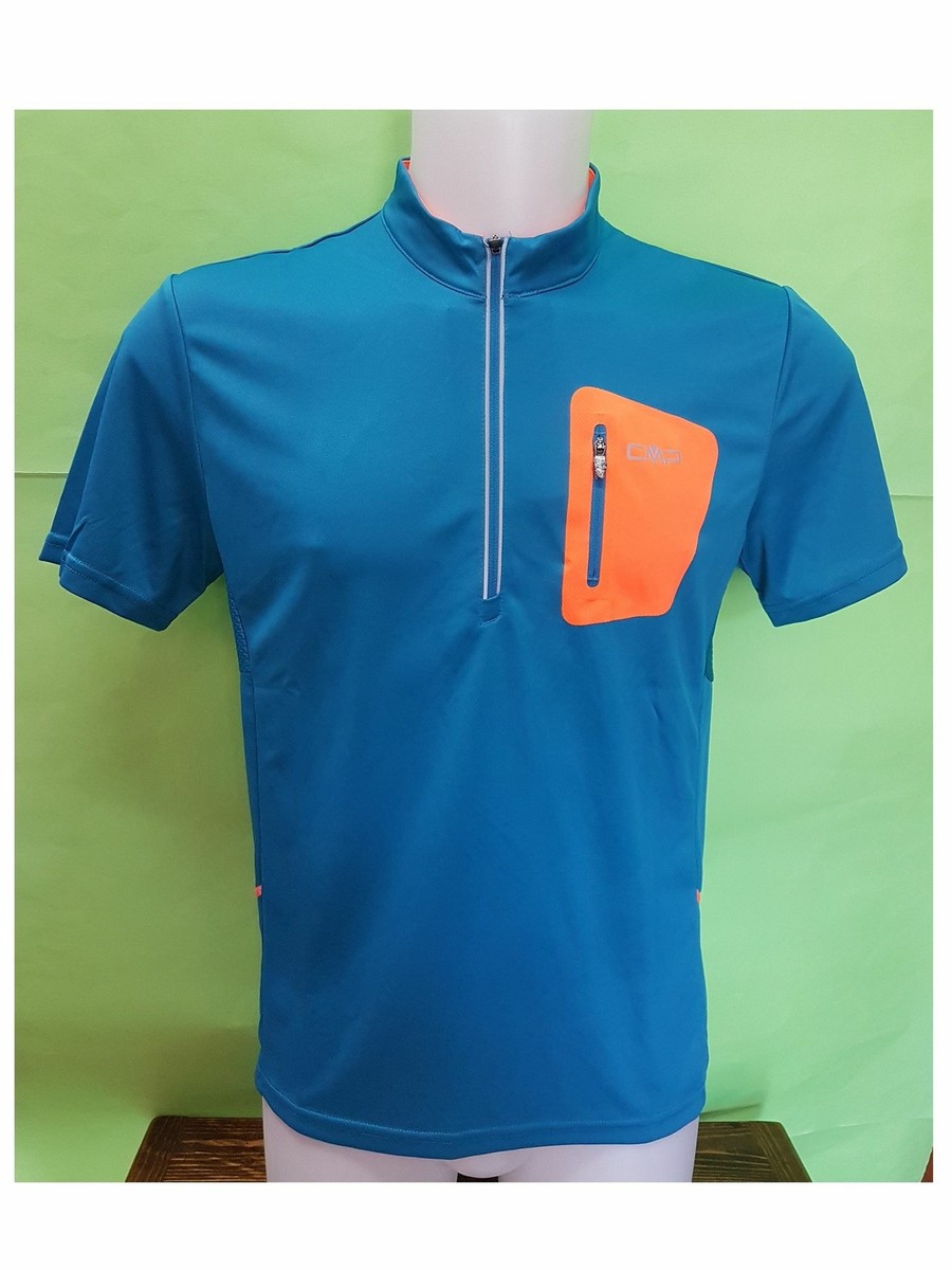 Maillot Cycliste Homme CMP F.lli Campagnolo Free Bike - Manches Courtes - Turquoise/Orange