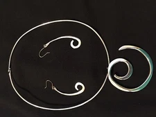 charms women 925 silver Fashion Beautiful Cylinder Necklace Earring set S159