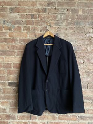 Vintage Paul Smith Mens Jacket, Sz 42, Navy Blue 100% Heavy Wool