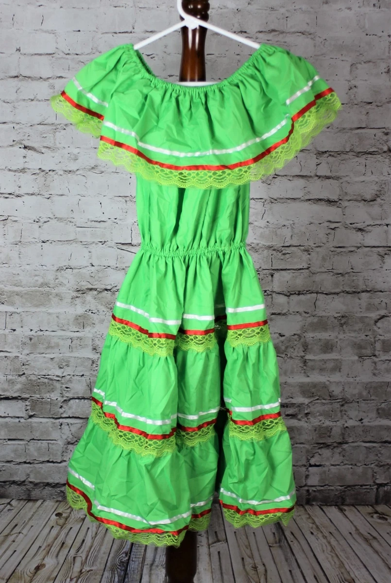 Vestido verde mexicano clearance