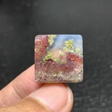 Scenic Moss Agate Cabochon 18x18x4mm High Quality 15.5 ct