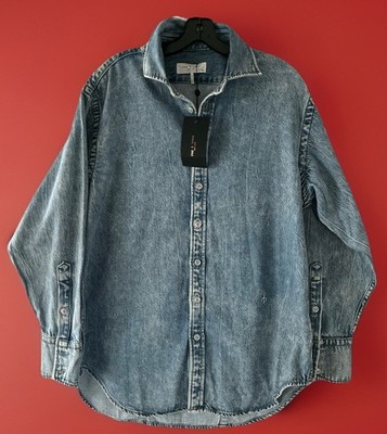 Rag & Bone Mira Featherweight Diana Denim Blue Long Sleeve Button Up Shirt M
