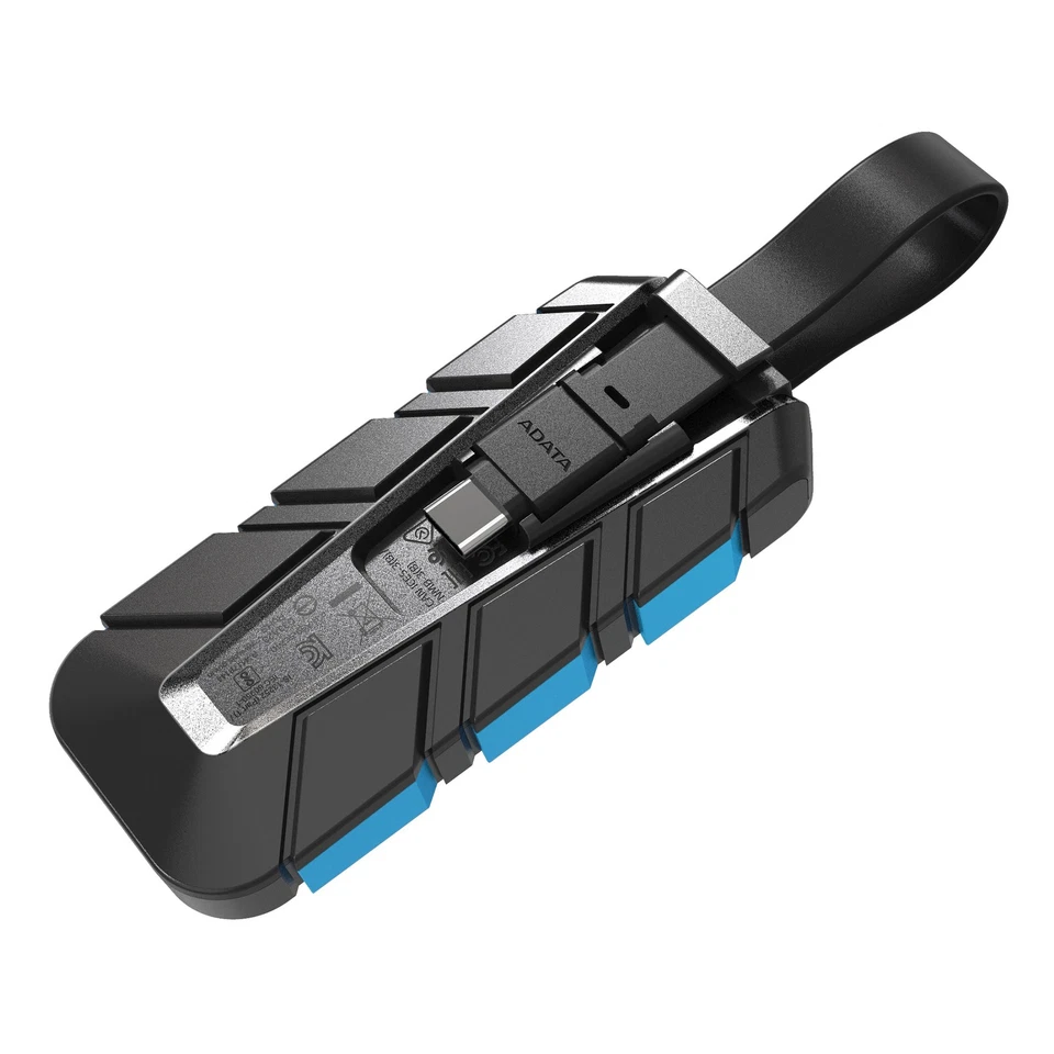 1TB AData SC740 External SSD USB3.2 Gen2 Black/Blue Shock and Drop Proof - Image 2 of 4