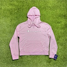 NWT Champion Campus French Terry Women s Hoodie Sweatshirt Large Pink White
