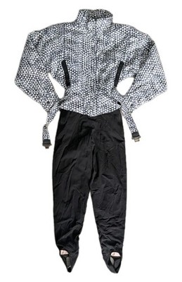 Vtg 80s Colmar One Piece Womens Ski Suit Sz 8 Italy Made Shoulder Pads Geometric