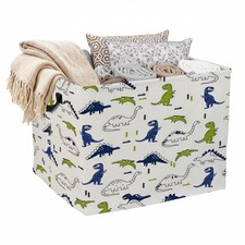55L Dinosaurs Laundry Basket Dirty Clothes Hamper with Handles,Foldable Blank...