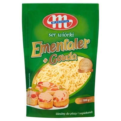 5900512130071 Mlekovita Ser wiórki Ementaler plus Gouda 100 g MLEKOVITA
