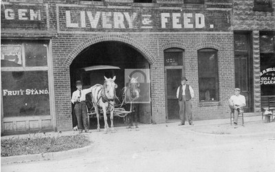 Livery & Feed Store Horse Drawn Delivery Truck Marshall Illinois IL - Reprint