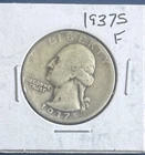 1937 -S Washington Silver Quarter Look VG+ Very Good+  Semi-Key Date