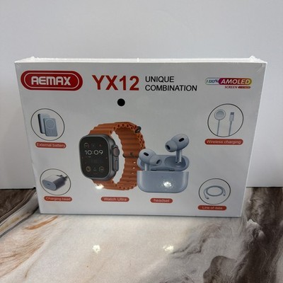 Aemax YX12 Smart Watch Bundle 7-in-1 Combo Set with Earbuds & Power Bank - NEW