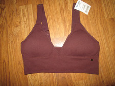 Womens DANSKIN RIBBED PADDED SPORTS BRA removable cups sz L Lg NWT