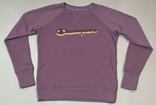 Champion Powerblend Shadow Script Sweatshirt Midnight Aster Women  s Small