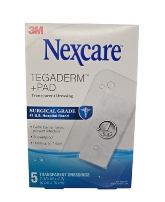 3M Nexcare Tegaderm Pad Transparent Dressing Surgical Grade 5 Count