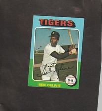 1975 Topps Mini MLB # 344 Ben Oglivie