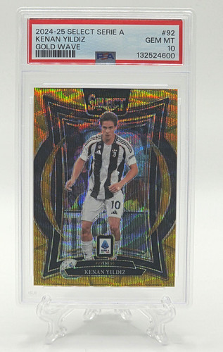 Pop 1!!! Panini 2024-25 Select Serie A Kenan Yildiz Gold Wave Prizm /10 PSA 10