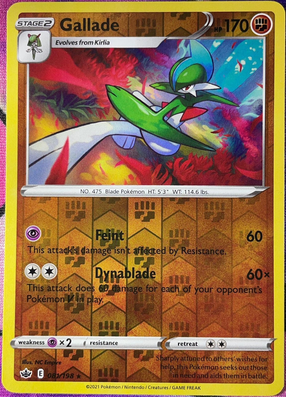 Gallade Reverse Holo Rare - 081/198 - Chilling Reign Pokemon 2021
