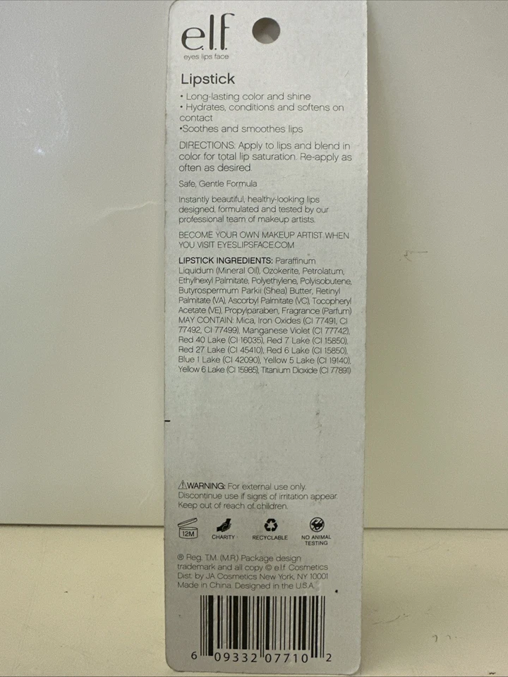 3-Pack NEW e.l.f. ELF Long Lasting Color Shine Lipstick #7710 Flirtatious SEALED - Image 2 of 4