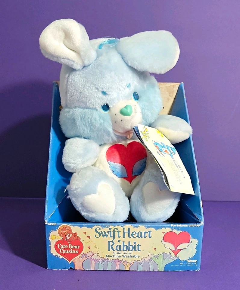 Vintage Kenner Care Bear Cousins Swift Heart Rabbit Plush 13in In Box Tag 61980 - Image 1 of 4
