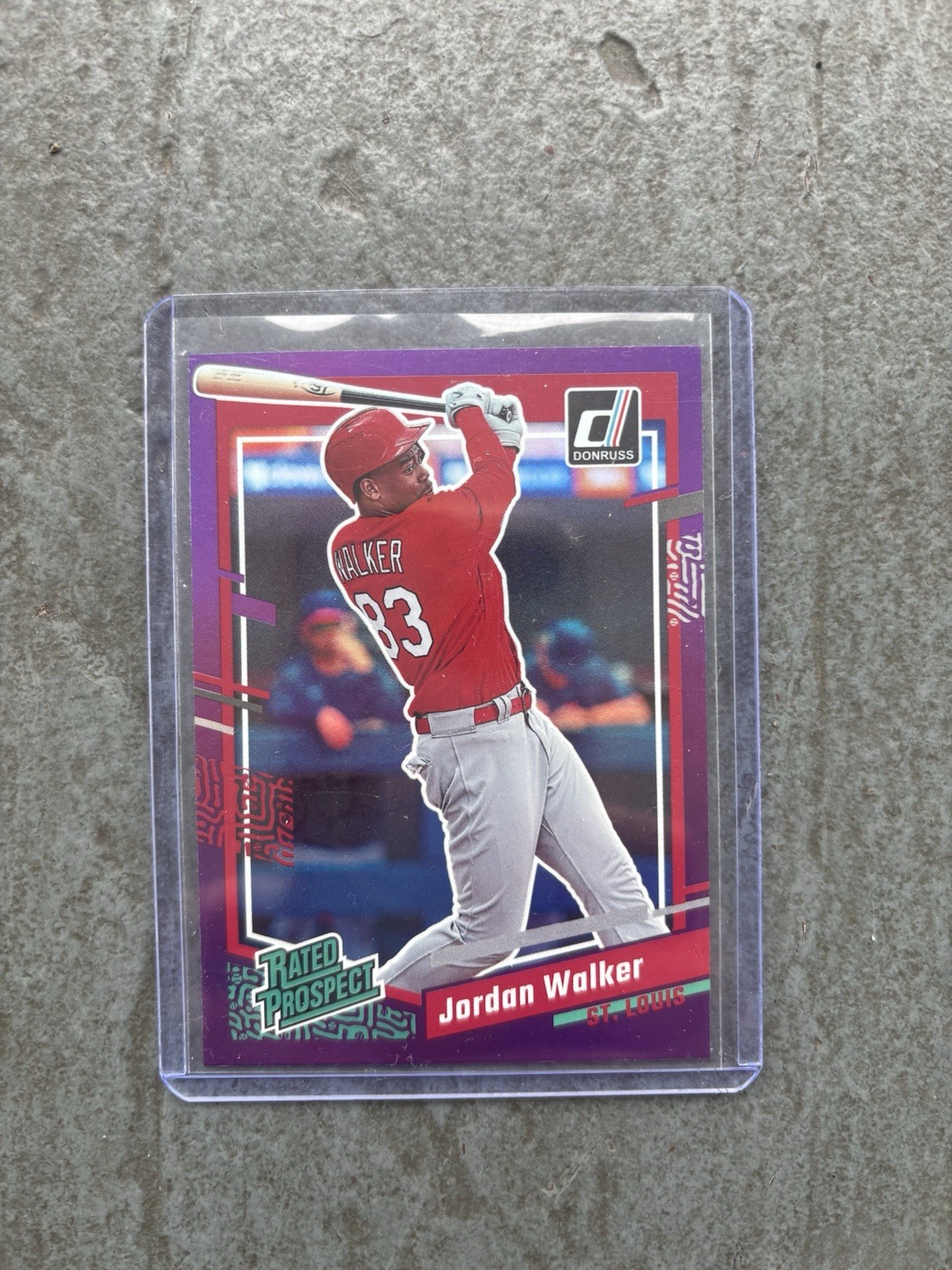 Jordan Walker 2023 Panini Donruss - Rated Prospect Holo Purple #50
