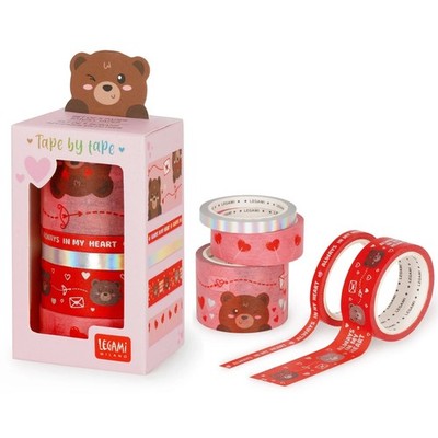 Legami 5er-Set dekorative Papierklebebänder Teddy Bear