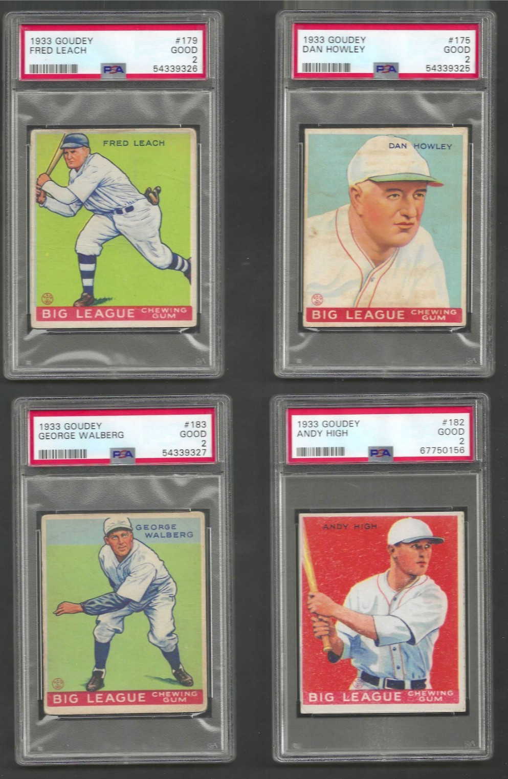 Andy High #182 1933 Goudey Baseball Card - Graded PSA 2 - ONE CARD