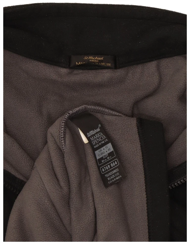MARKS & SPENCER Womens Fleece Jacket UK 12 Medium Black Polyester CH05 - Image 3 of 3