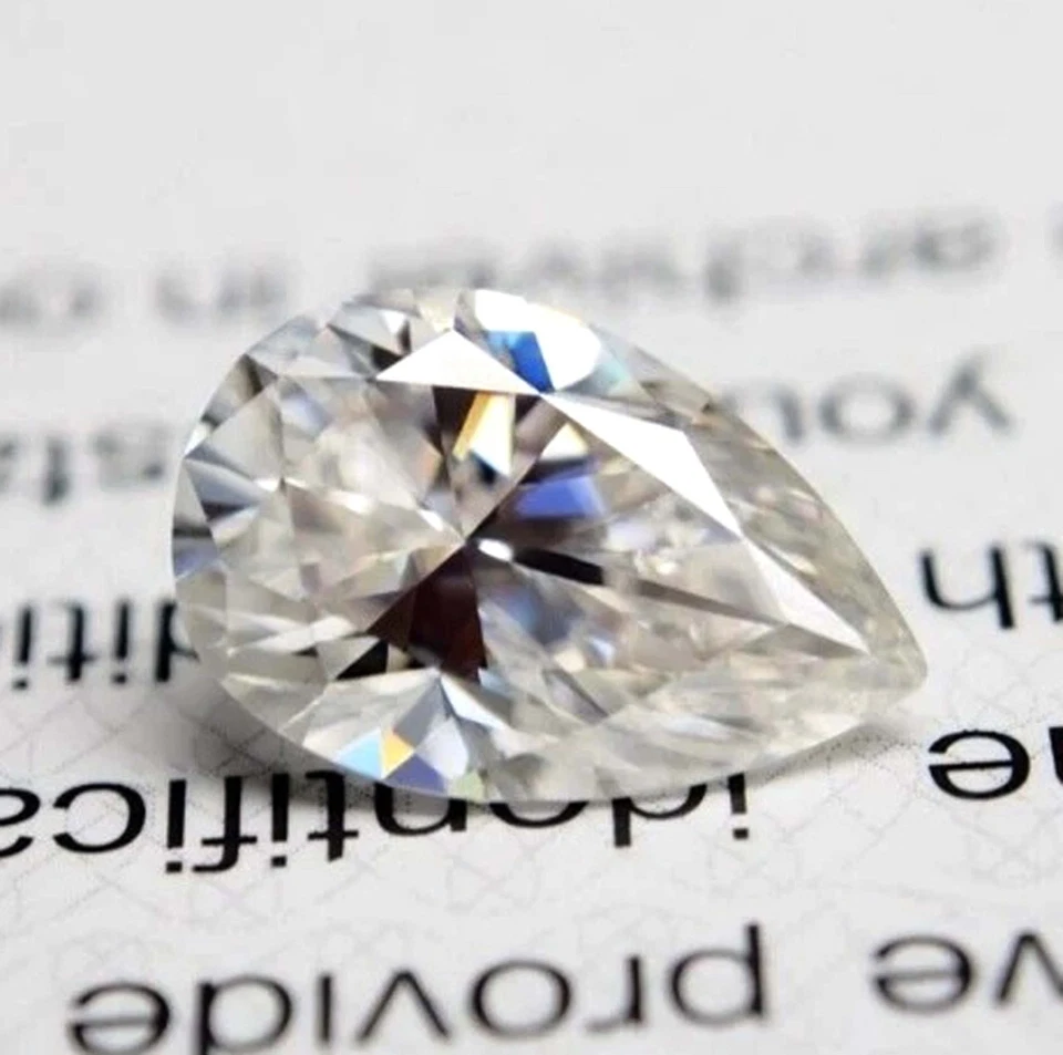 3.00 Carat Pear Cut White Diamond VVS1 Color CVD Certified Loose Gemstone 5SDK - Image 4 of 4