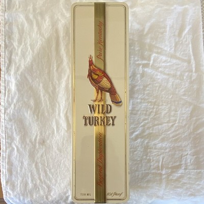 Wild Turkey 101 Proof Pure Kentucky Whiskey Hinged Metal Tin Box Vintage