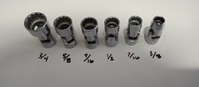 Snap On 3/8” Drive Swivel Socket Set, SAE 6pc 12pt. 3/8 7/16 1/2 9/16 5/8 3/4