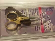 TOOL TRON 3" SWAN SCISSORS with leather sheath