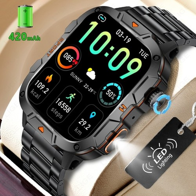 #ad Military Smart Watch for Men Answer Make Call Rugged Heart Rate Fitness Tracker $34.45