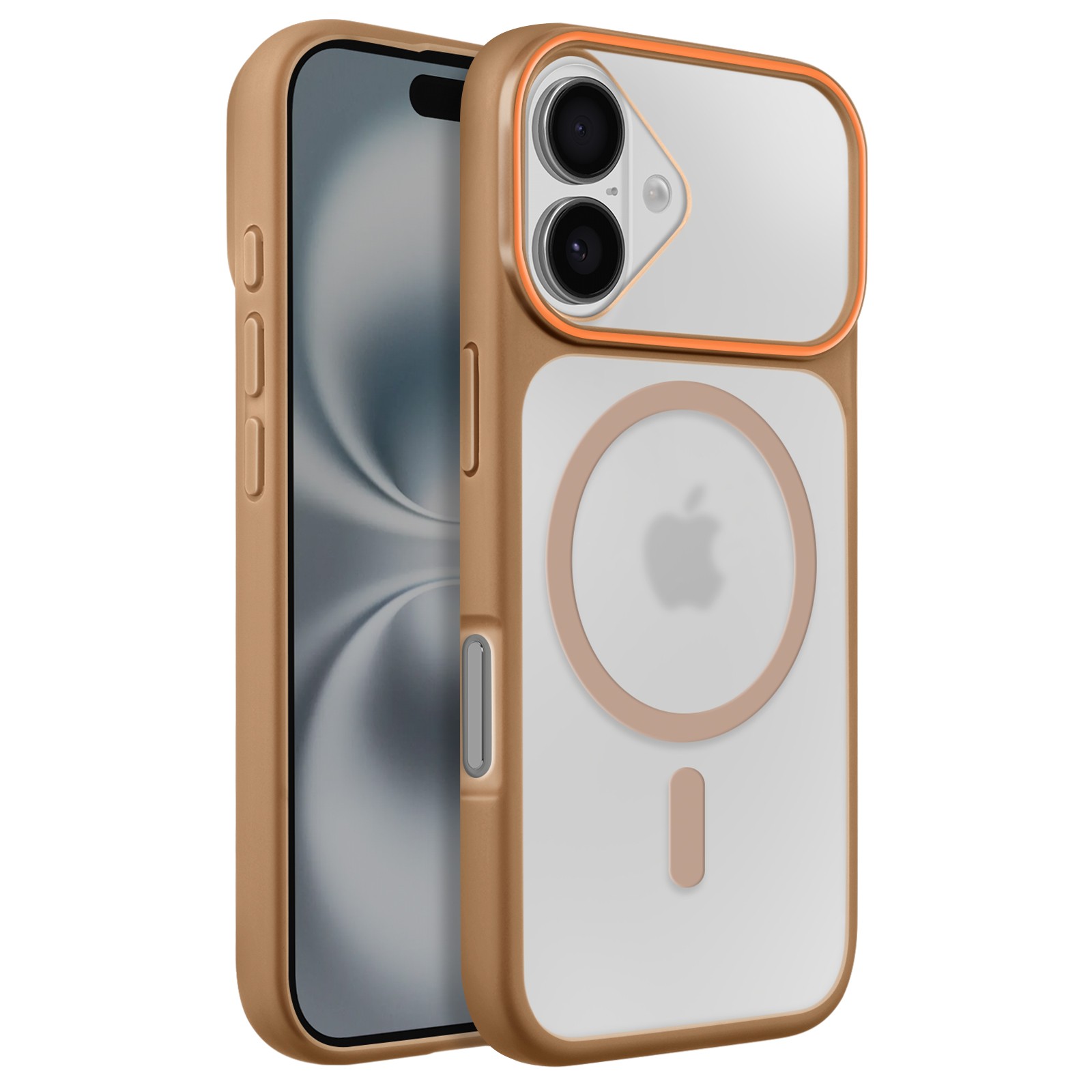 Coque rigide iPhone 16 Avizar antichoc marron coque hybride PC - 2