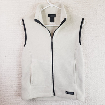REI Co-Op Full Zip Vest Women's M Off White Beige Polartec Fleece Lightweight