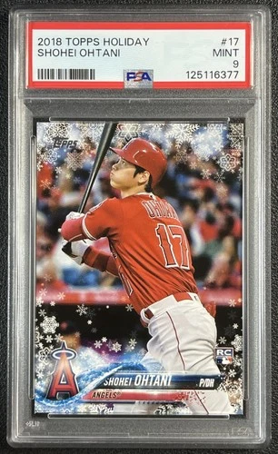 SHOHEI OHTANI PSA 9 2018 TOPPS HOLIDAY #HMW17 ROOKIE RC ANGELS 377