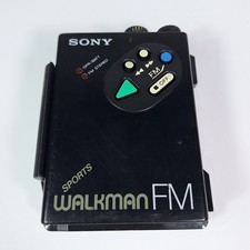 Sony Walkman Sports WM-F5 Stereo Cassette Player Radio Black For Parts Repair